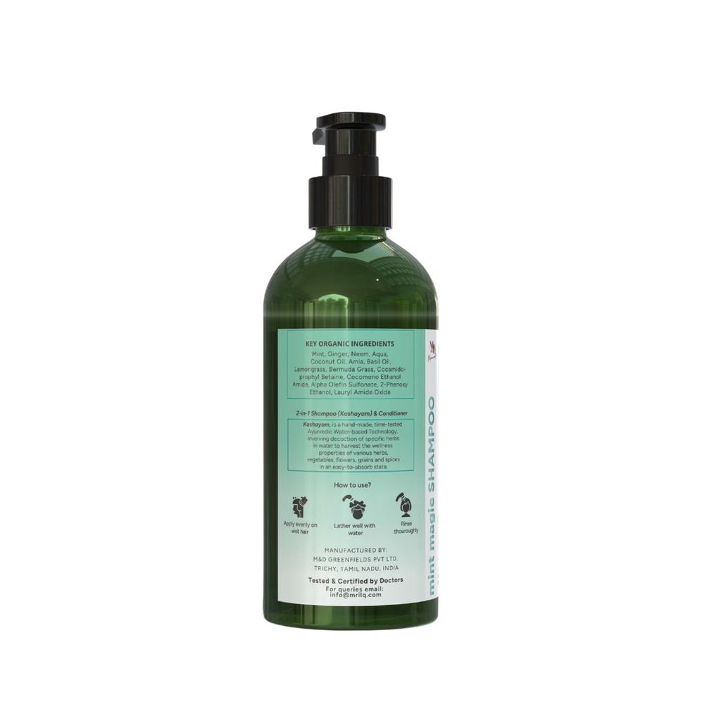 MrilQ Mint Magic | Conditioning Shampoo | Dandruff, Oil & Infection Control | Sulphate, Paraben & SLS Free view 2