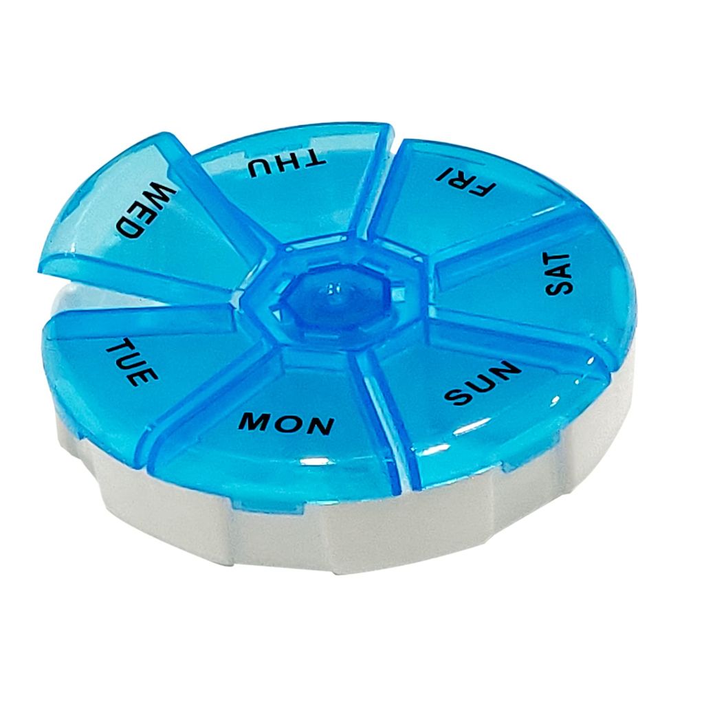 EZYFIT Round Portable Pill Medicine Organizer Reminder Storage Box For 7 Days,Pack of 5 view 2