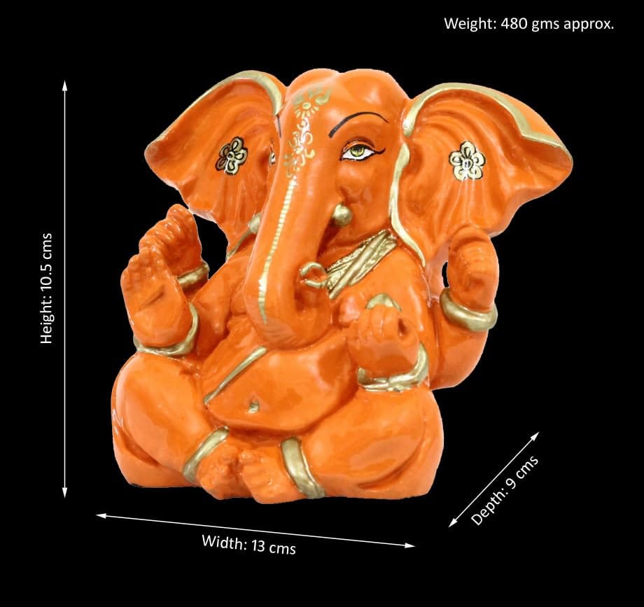 COPPERHOARD Resin Ganesh Idol,Vinayaka Statue,Ganpati Murti,Ganesha Idol for Home Decor,Ganesh ji Statue for Home & Office Temple,Ganesh Chaturthi Puja Room view 2