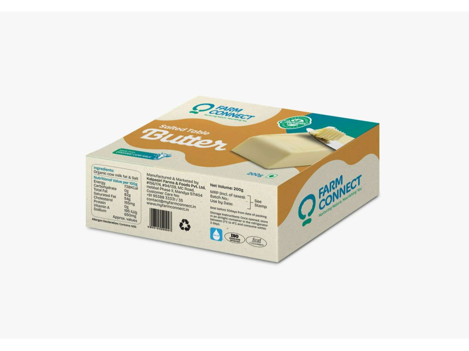 Organic Table Butter (Salted) - 200g view 2