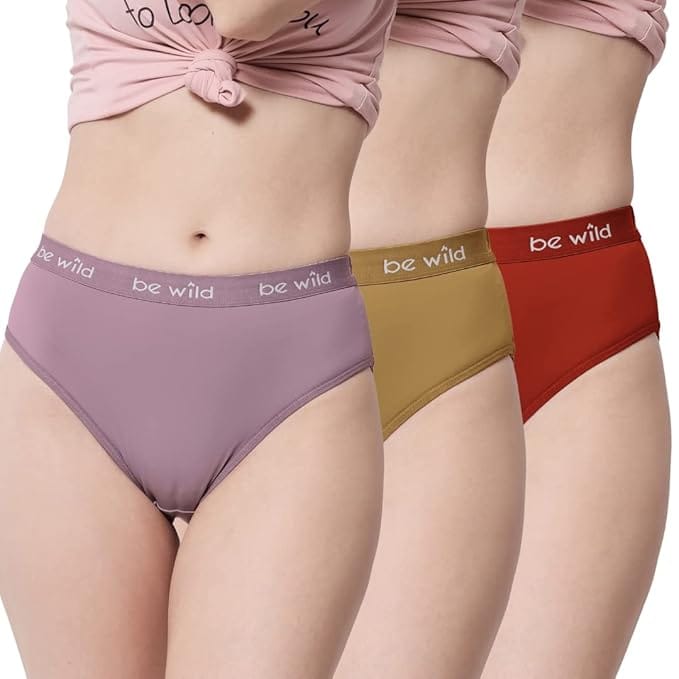 BEWILD Women's Strechable Anti Microbial Micromodal Hipster Panty Pack of 3,6 view 2