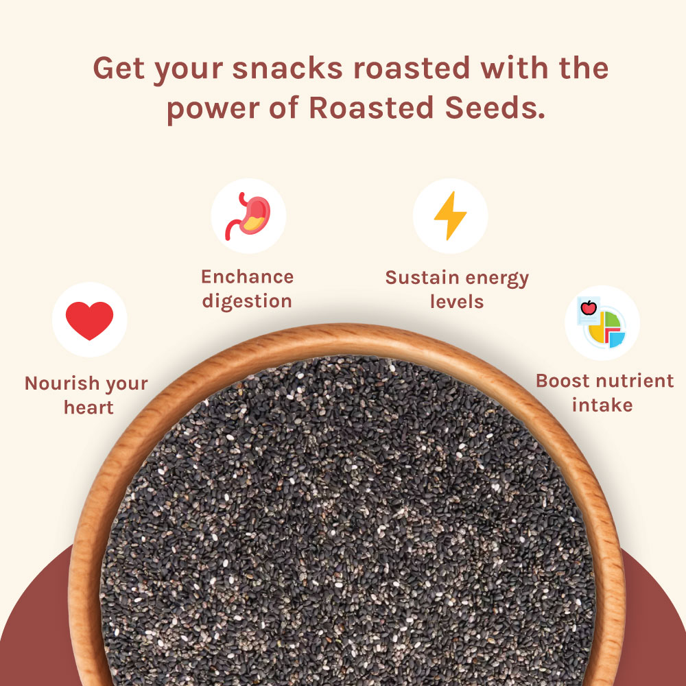 nourish you Roasted Black Chia Seeds view 2