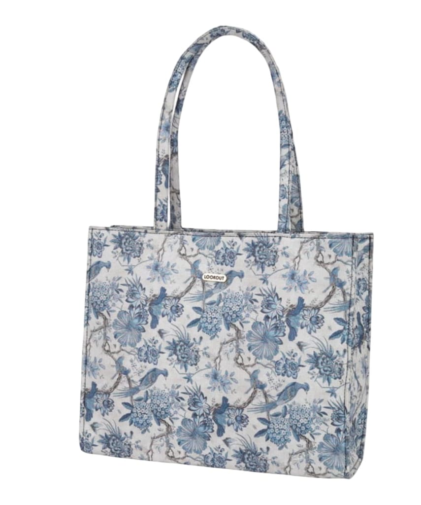 Lookout Blue Floral Tote Bag