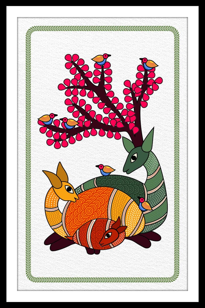 TRIBAL HARMONY WALLDECOR 16in X 24in WITH BLACK FRAME view 2