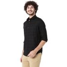 Mufti Black Textured Dobby Slim Fit Casual Shirt view 2