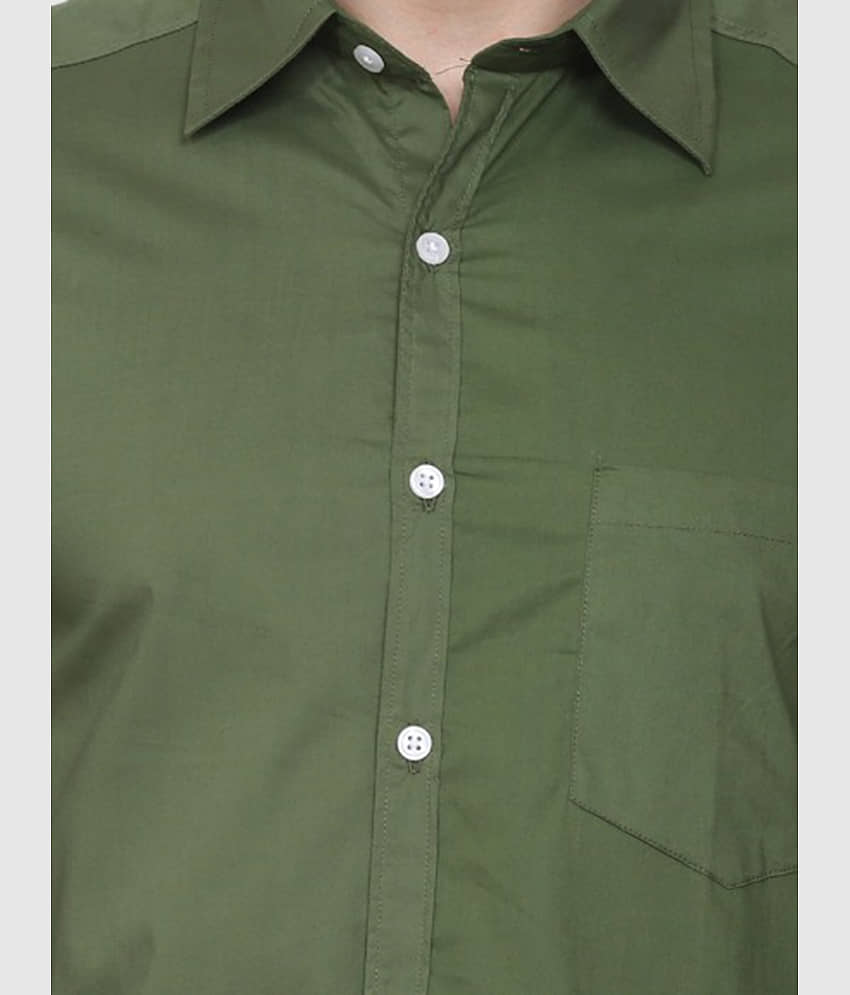 liferoads - Olive 100% Cotton Regular Fit Men's Casual Shirt ( Pack of 1 ) view 2