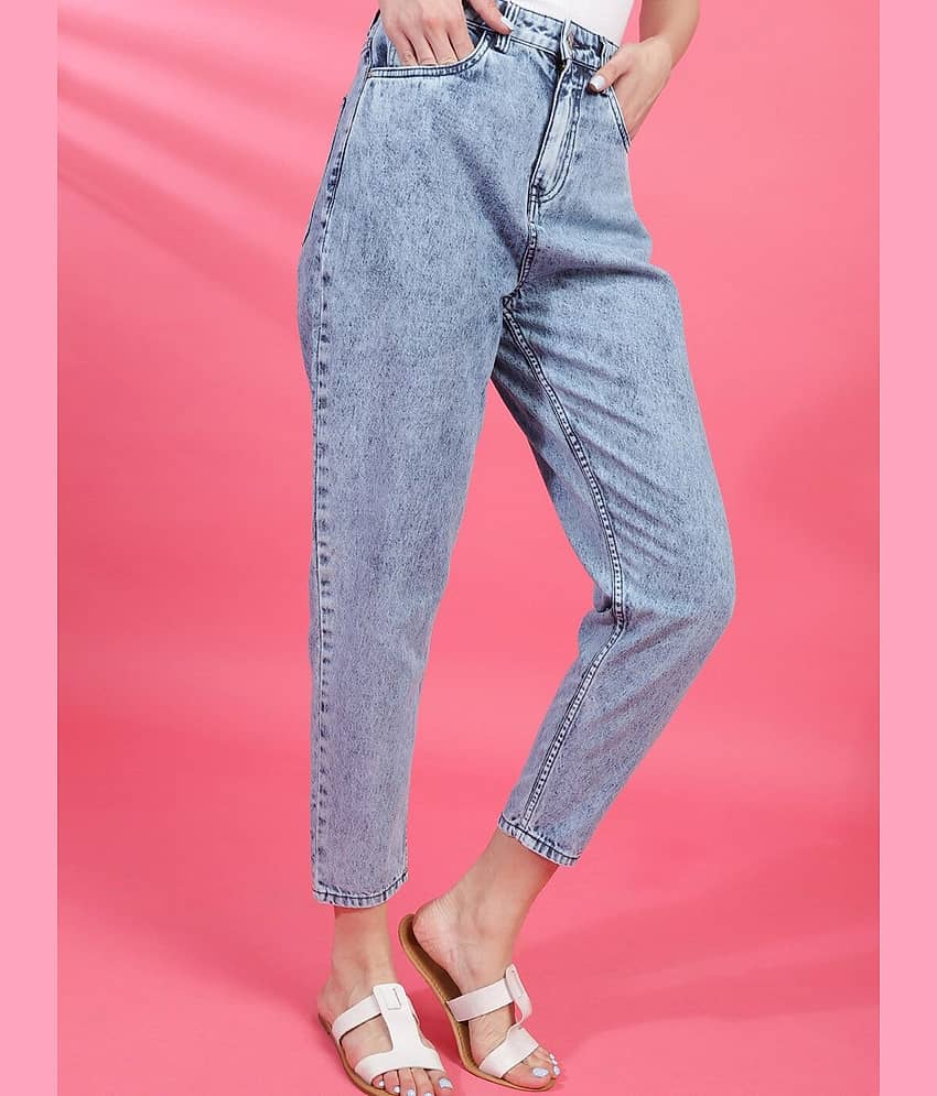 Freehand - Light Blue Cotton Mom Fit Women's Jeans ( Pack of 1 ) view 2
