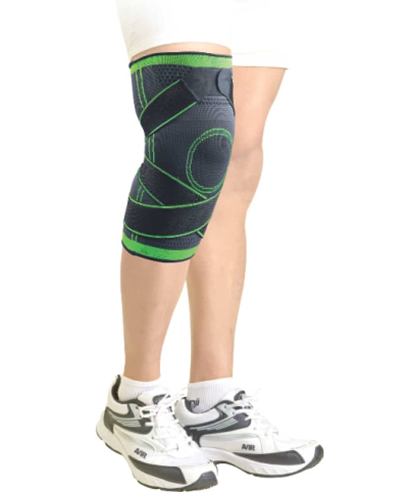 JUSTIFIT Unisex Knee Straps Single Green ( L - Size )