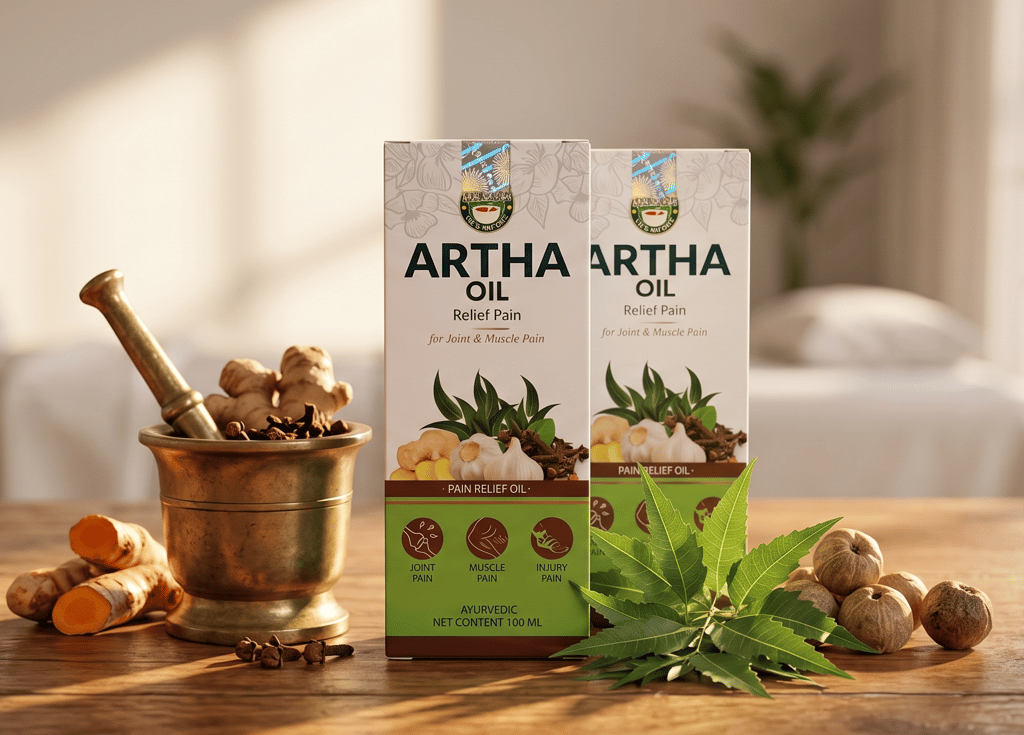 Artha Natural Pain Relief Massage Oil - With Natural Therapeutic Herbs- Pack of 2 (Value Pack)