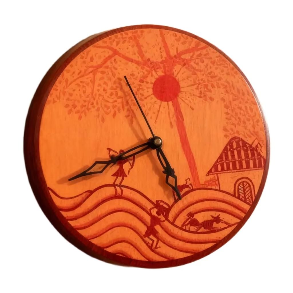 Handcrafted Wooden Wall Clock view 2