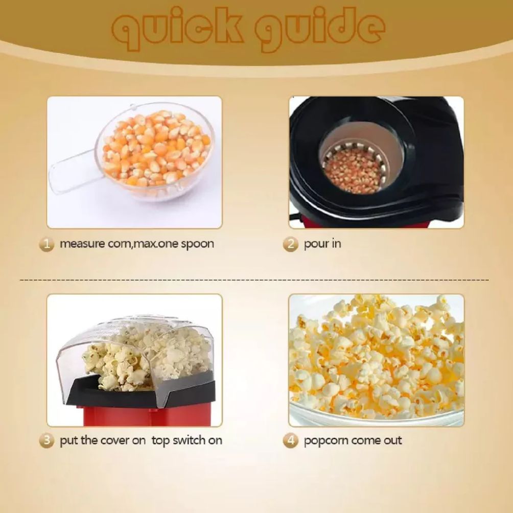 Electric Popcorn Maker Machine - Easy Snack Maker for Home Use (Multicolor) view 2
