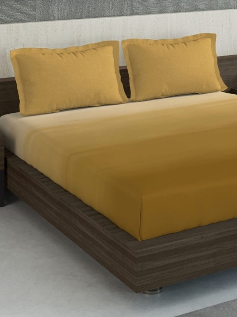 DDECOR - Esteem Ombre Collection 100% Cotton Abstract Pattern 210TC Super King |274 CM X 274 CM| with 2 Pillow Covers - Gold view 2