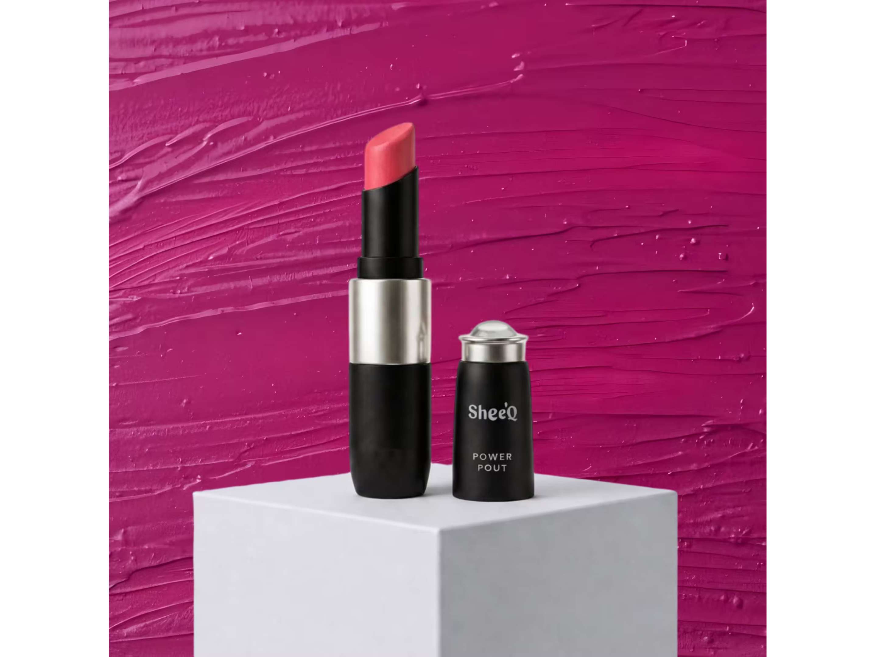 Sheeq Power Pout - Creamy Matte Bullet Lipstick - Candy - 01