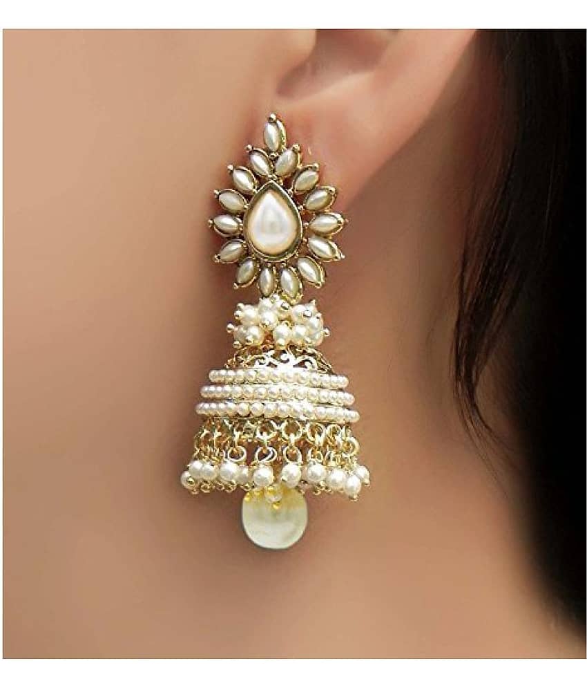YOUBELLA Golden Jhumki Earrings ( Pack of 1 ) view 2