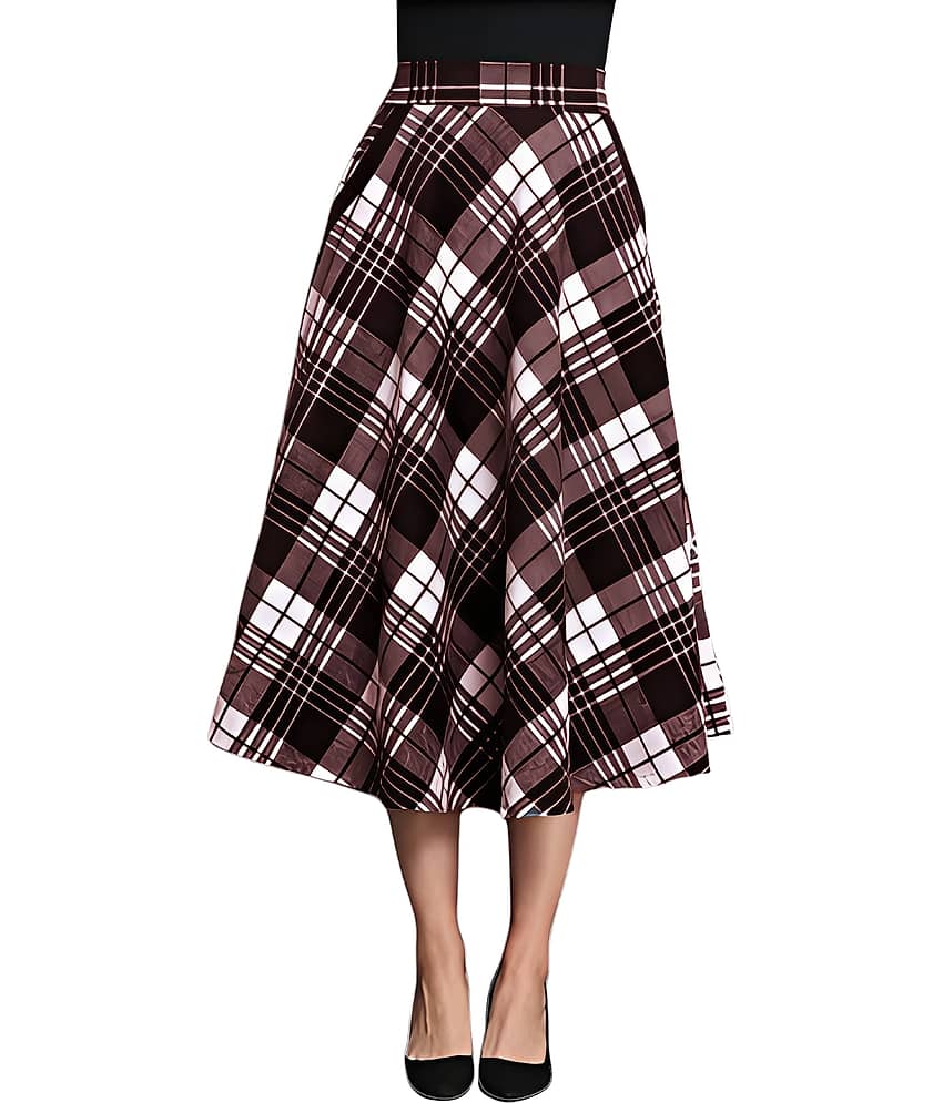 ZELZIS Blue Cotton Women's Flared Skirt ( Pack of 1 ) view 2