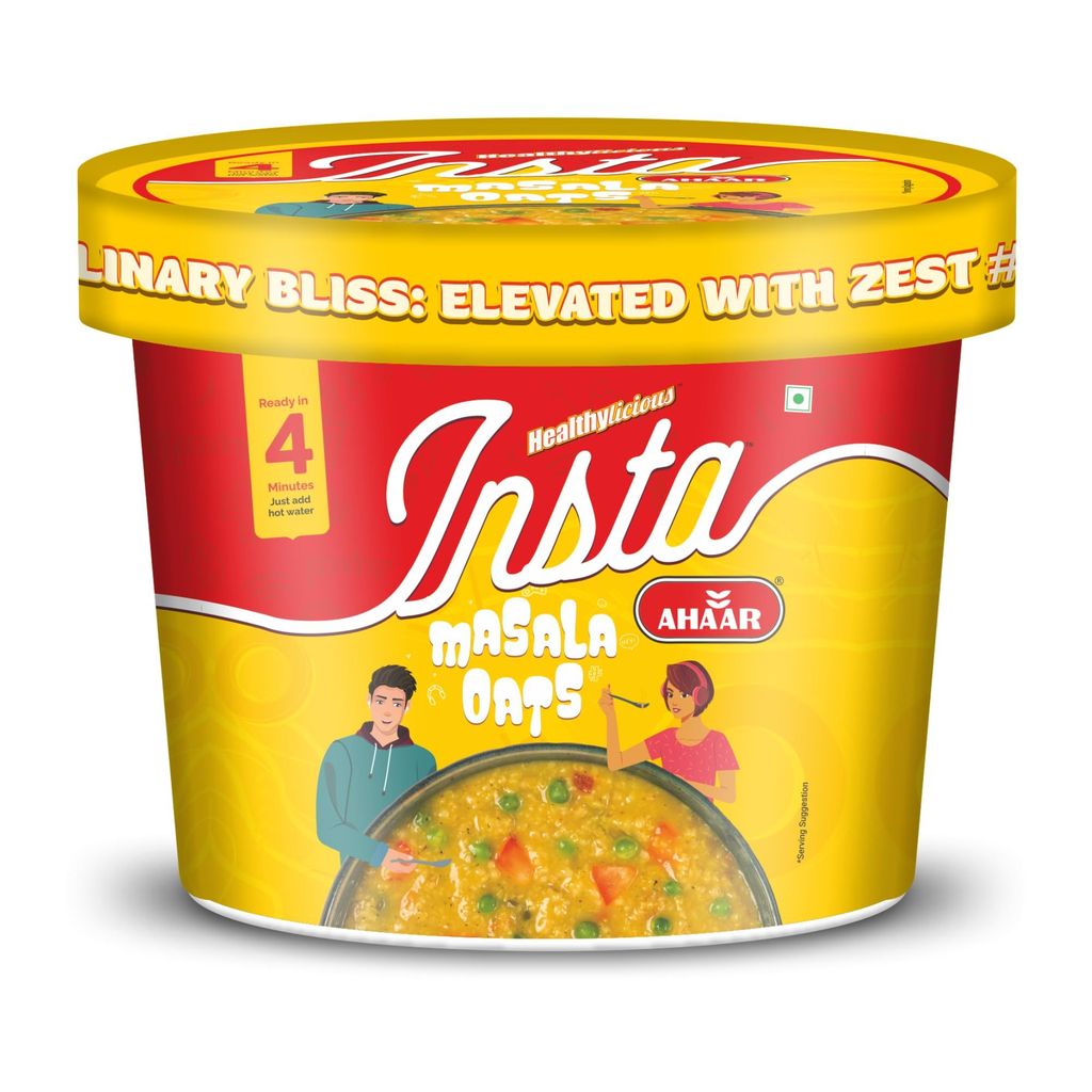 Insta Ahaar Masala Oats - Cup 55g | Ready-to-Eat | Instant Snack