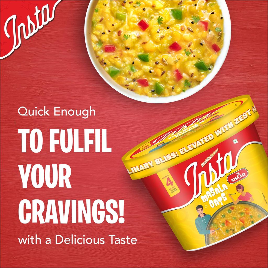 Insta Ahaar Masala Oats - Cup 55g | Ready-to-Eat | Instant Snack view 2