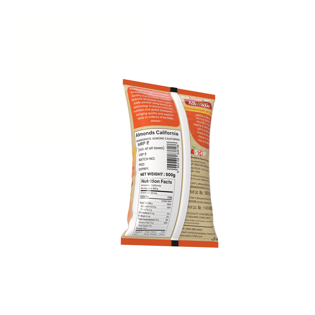 Allwaze Almonds California 500gram view 2