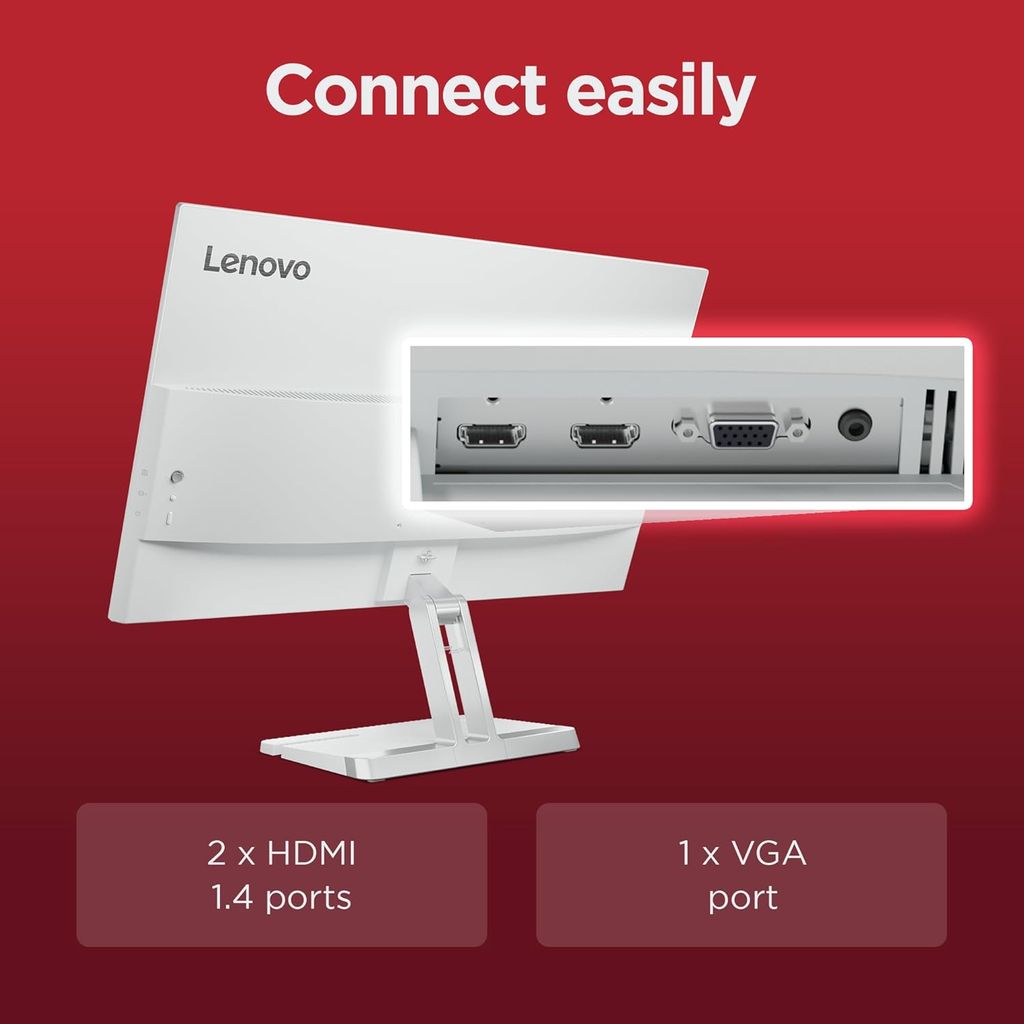 Lenovo L27-4C| 27 Inch (68.58 cm) Ultraslim Monitor, FHD 1920x1080, IPS, 144Hz, 99% sRGB, 1ms, 2x3W Speakers, Dual HDMI, Display Port, Audio port, AMD FreeSync,Eyesafe, Bezel-Less, VESA mount, Grey view 2