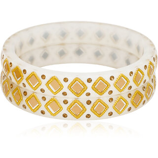 LUV FASHION White plastic Designer Bangles view 2