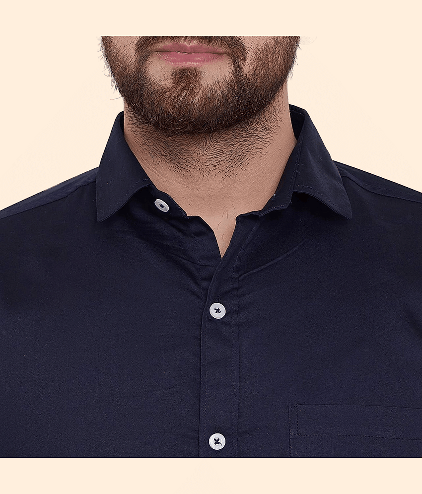 YUG ART - Navy Blue Cotton Regular Fit Men's Formal Shirt ( Pack of 1 ) view 2
