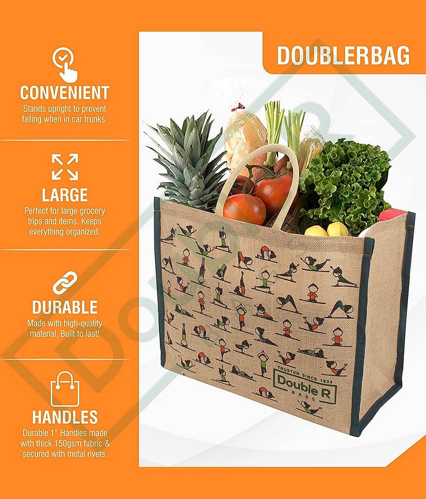 Double R Bags - Multi Color Jute Grocery Bag view 2