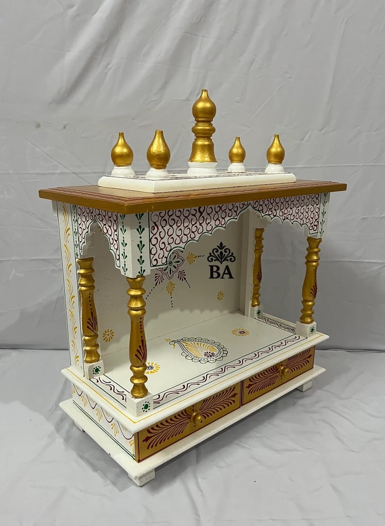 Wooden Pooja Mandir for Home Handcrafted Temple Design Wall Hanging Wooden Temple view 2