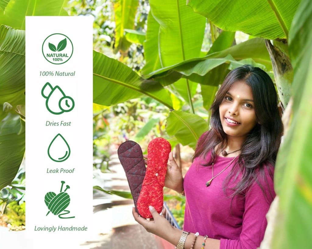 Saukhyam Starter Pack for Teens | Reusable Sanitary Napkins | 4 Pad Pieces | Skin Friendly Menstrual Cloth Pads for Periods | No Rashes & No Cramps view 2