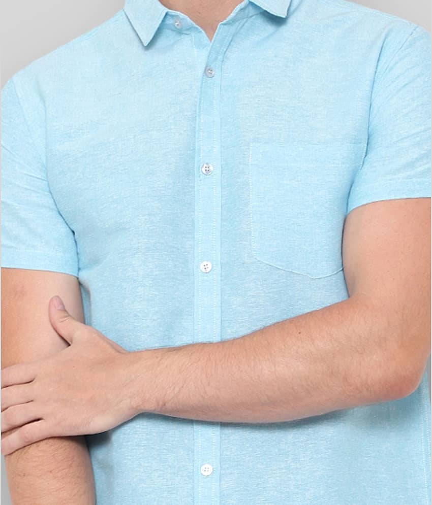 Latest Chikan - Green Cotton Blend Regular Fit Men's Casual Shirt (Pack of 1) view 2