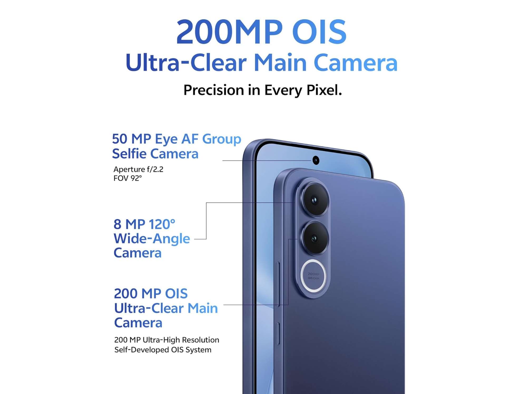 Vivo V70 FE 5G (12GB RAM, 256GB Storage) 5G Mobile Phone with FHD+ Display, Smooth Performance & Powerful Battery - Monsoon Blue view 2