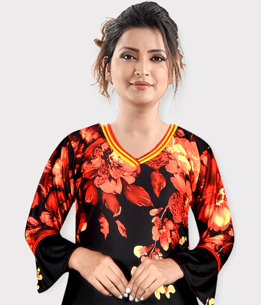 PURSA - Red Satin Women's Nightwear Nighty & Night Gowns view 2