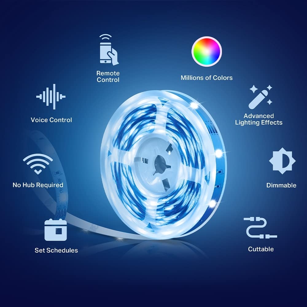 TP-Link Tapo L900-5 Smart LED Light Strip, 16million RGB Colors, Sync-to-Sound, 16.4ft, 13.5W Wi-Fi LED Lights, No Hub Required view 2
