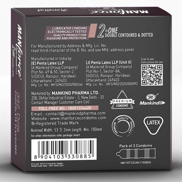 Manforce 342 Dots Xotic Chocolate 3 Condoms view 2