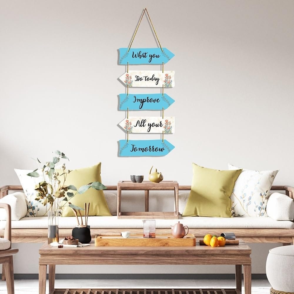 Charmor What yo do Today Improve ..Decorative Wooden Wall Hanging Decoration for Home | Living Room | Office | Wall Decoration (WH3703) view 2