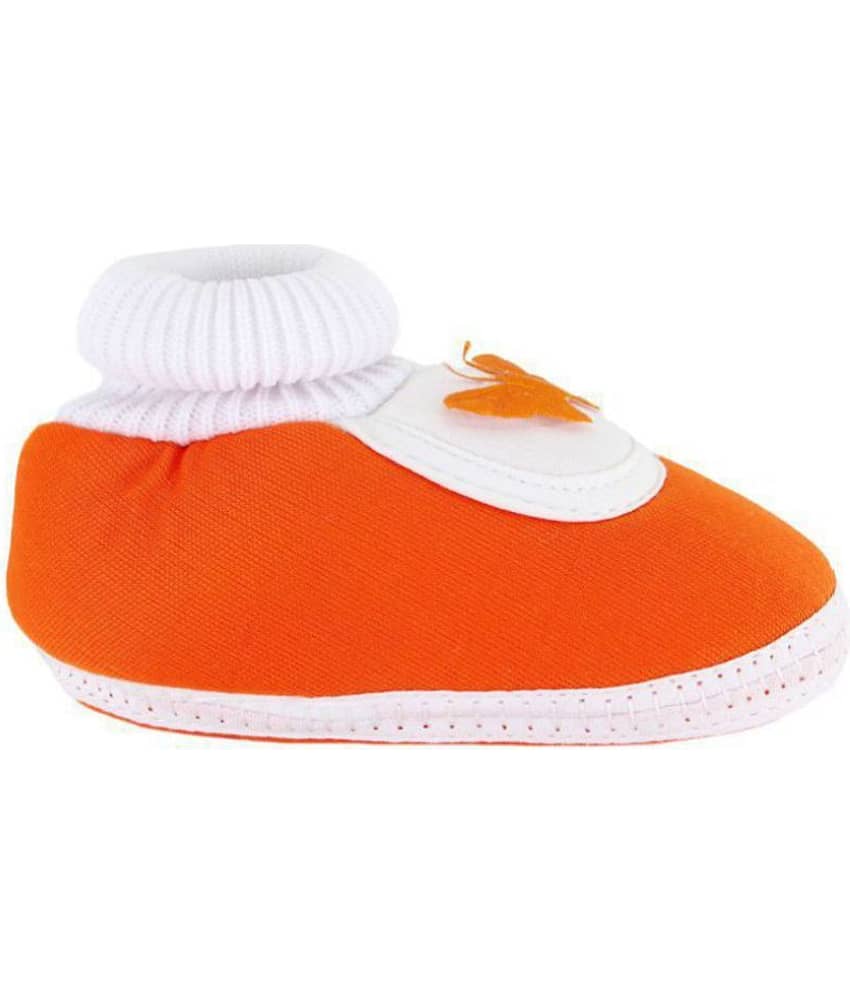 Neska Moda Baby Unisex Butterfly Orange Booties/Shoes For 0 To 12 Months Infants-SK143 view 2