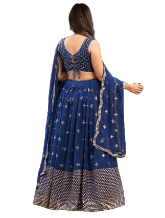 Embellished Semi Stitched Lehenga Choli view 2