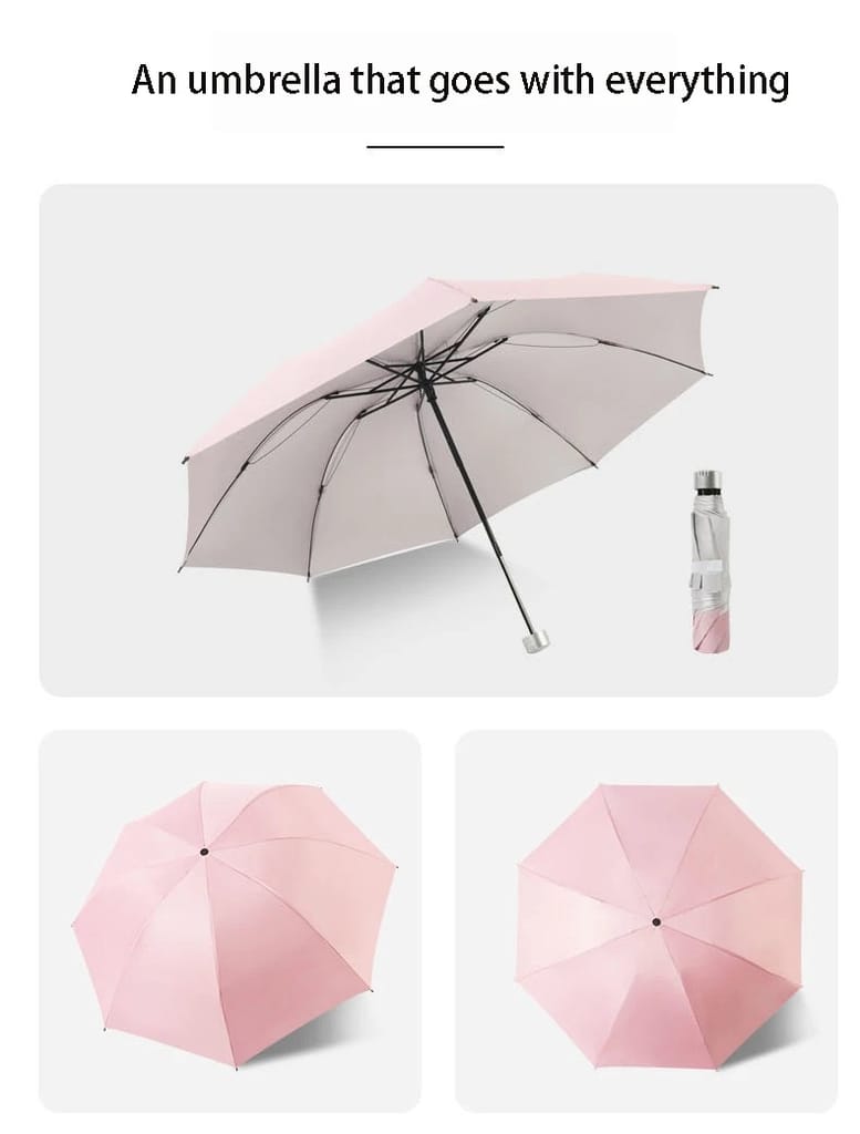SSB Multicolor 3-Fold Umbrella for UV Protection|Windproof|Sun & Rain Dual-Use|Portable Durable Lightweight Umbrella for Girls,Women,Men & Boys (Multicolor-Color May Vary) view 2