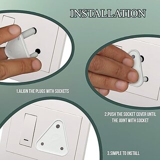 MADRIC 12-Piece Baby Safety Socket Plug Covers | Child Proof Electric Switch Board Guards with Removal Pin (Grey) view 2