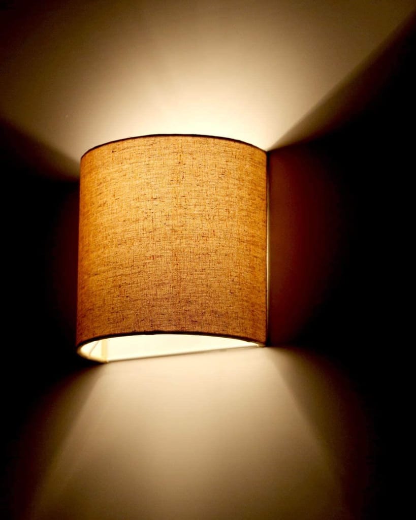 LIGHT ANGLE Handmade Fabric Wall Lamp Shade for Bedroom (D-Shape-Gold) (Gold) view 2