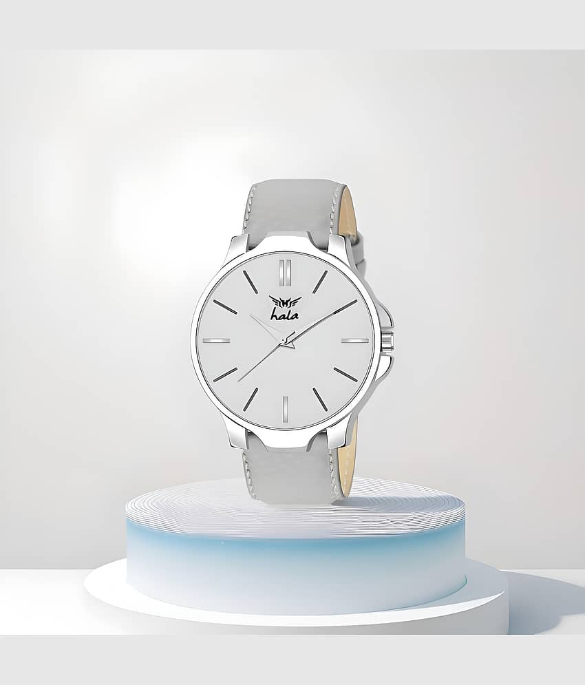 Hala Light Grey Leather Analog Men's Watch view 2