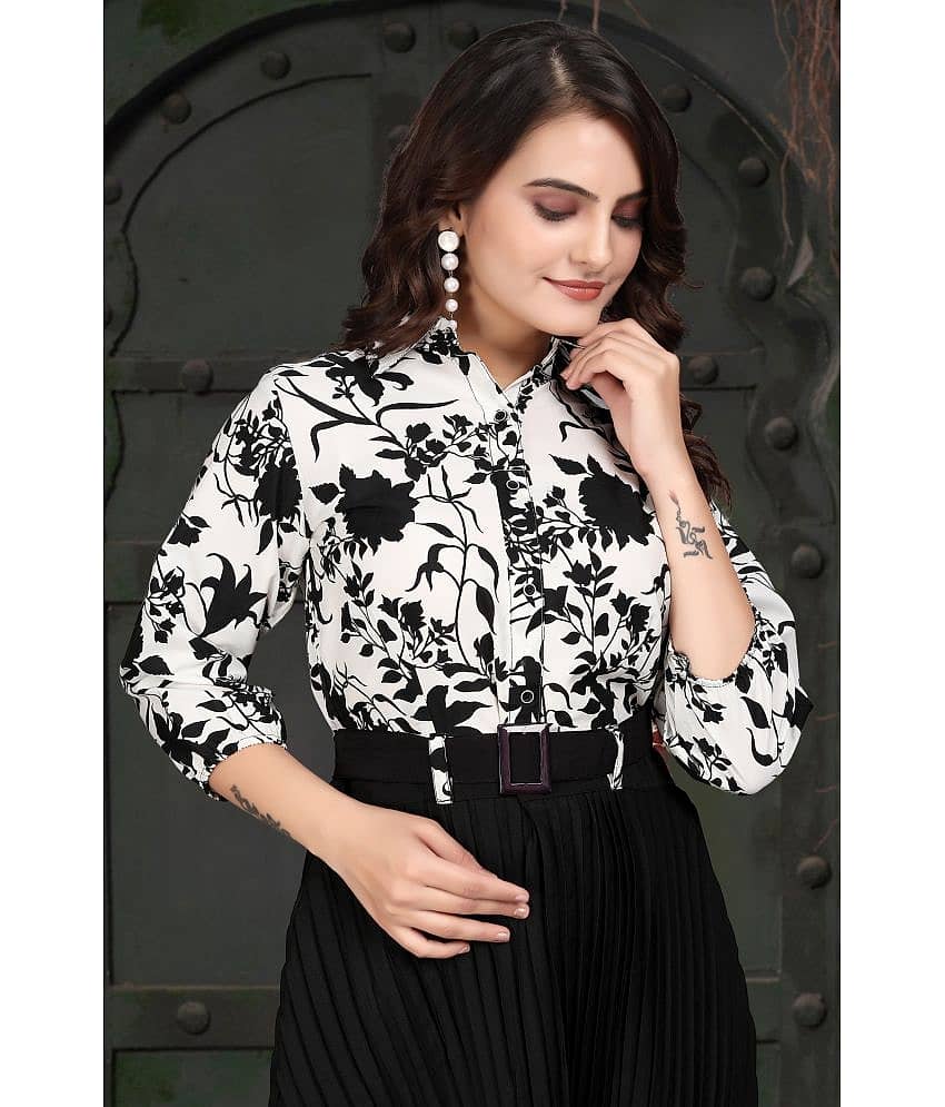 Hemang Fashion Women Crepe Printed Fit & Flare Dress ( Black ) view 2