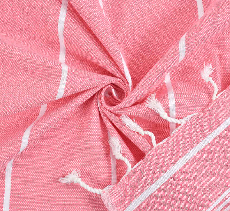 Furnofy Cotton 250 GSM Fouta Bath Towel Pink (Pack Of 1) view 2