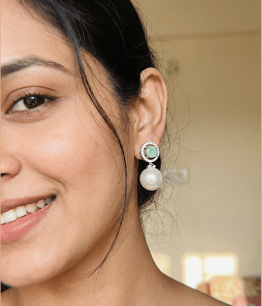 AKLINA Pink Danglers Earrings ( Pack of 1 ) view 2