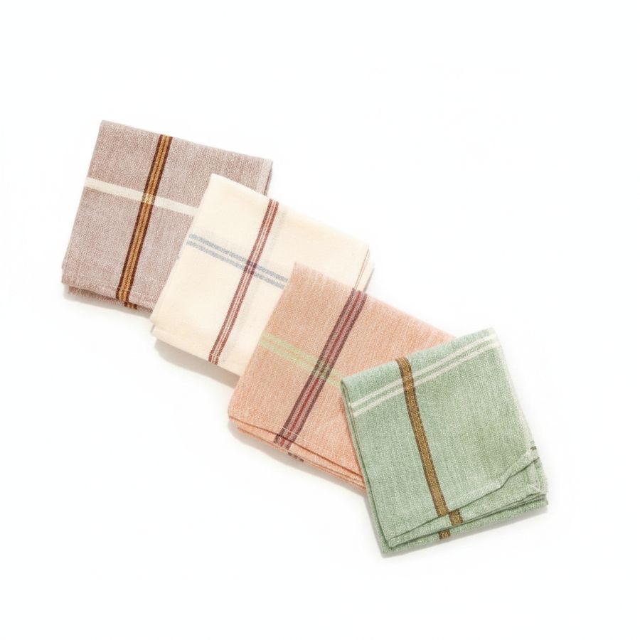 Checkered Cotton Handkerchiefs - Set of 4 view 2