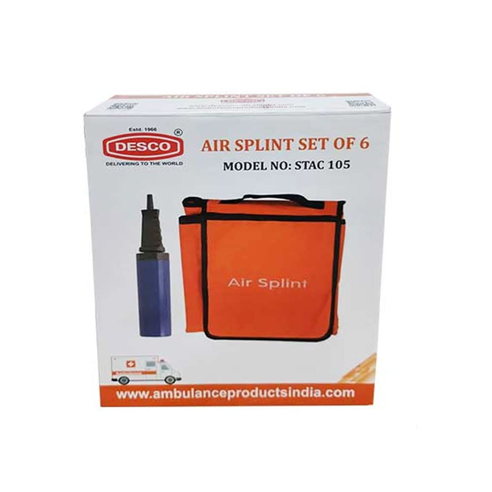 DESCO Air Splint Set of 6 for Arm, Leg, Hand & Foot view 2