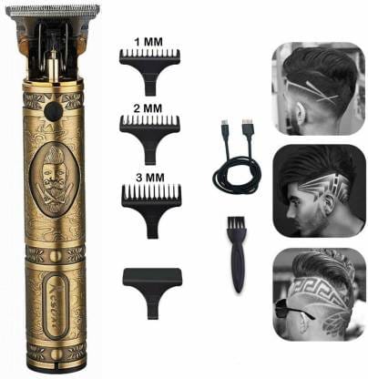 Rapid Professional Vintage T99 Rechargeable Cordless Beard Trimmer KE91 (Metal) Trimmer 45 min Runtime 4 Length Settings (Gold)