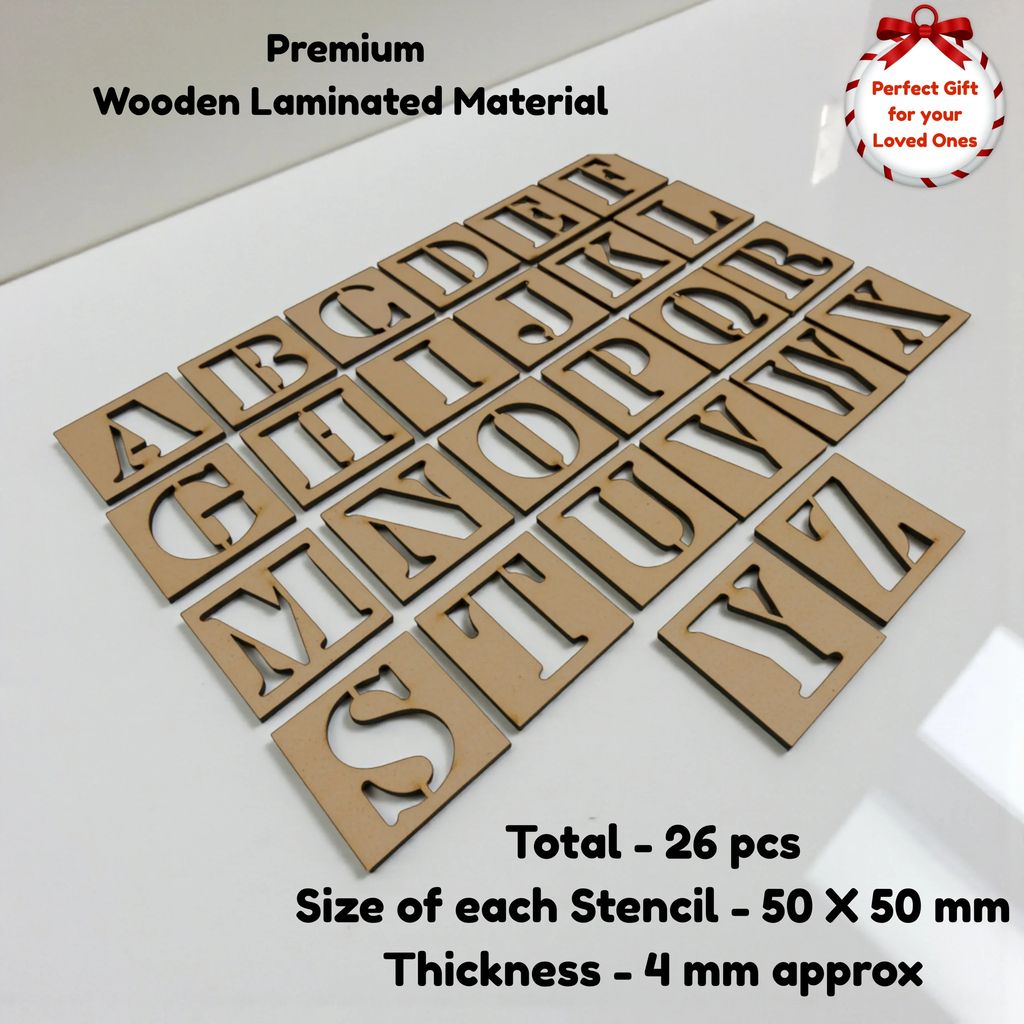 Alphabet Stencils Set – Reusable A to Z Letter Stencils for Kids Learning, Art, Craft, Painting and Drawing