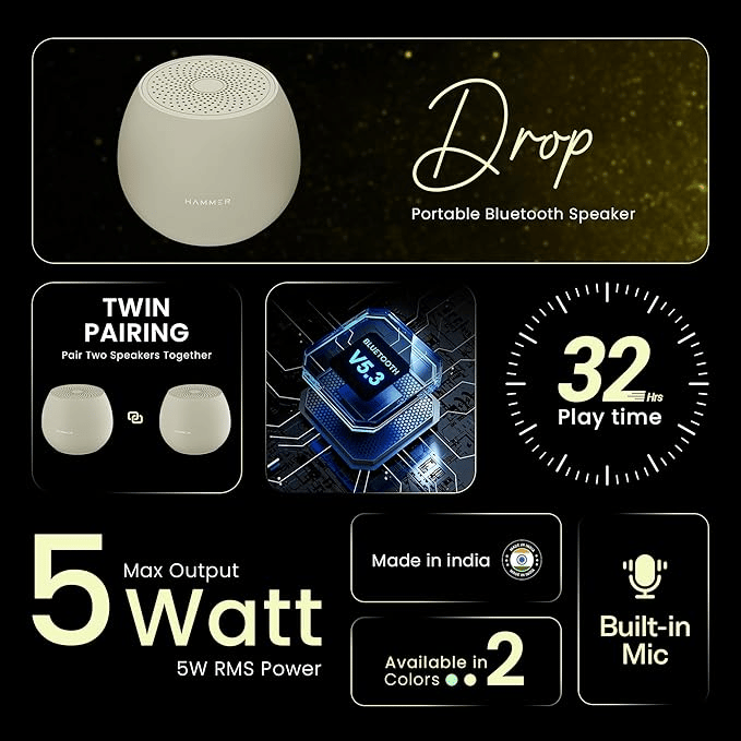 Hammer Drop 5W Bluetooth Speaker view 2