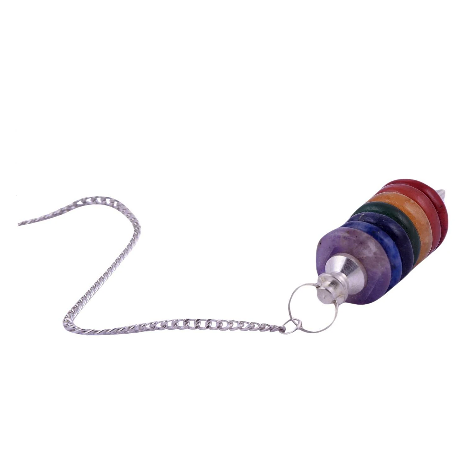 7 Chakra Reiki Healing Crystals Butten Pendulum for Positive Energy(KI_35) by Krishna Impex view 2