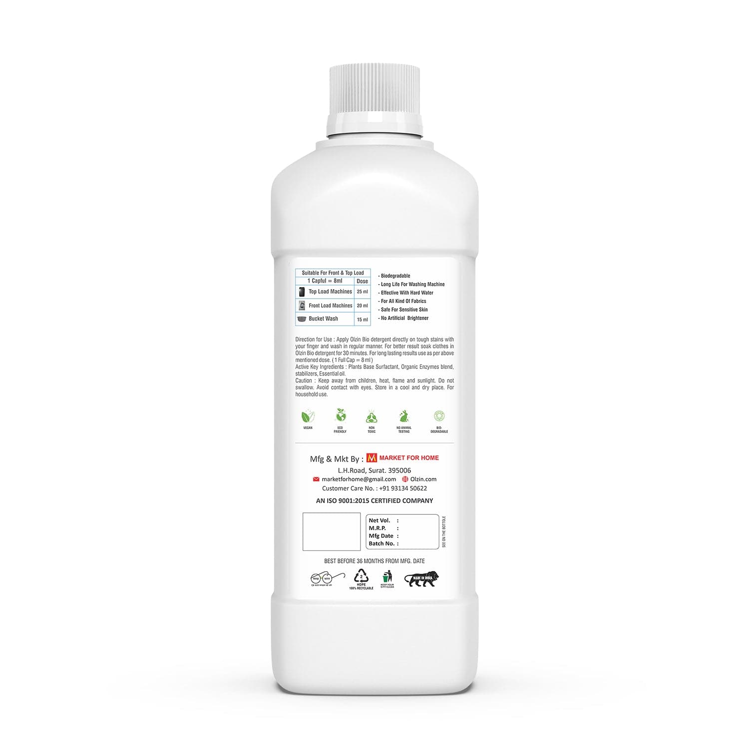 Olzin Bio Detergent, 500 ml view 2